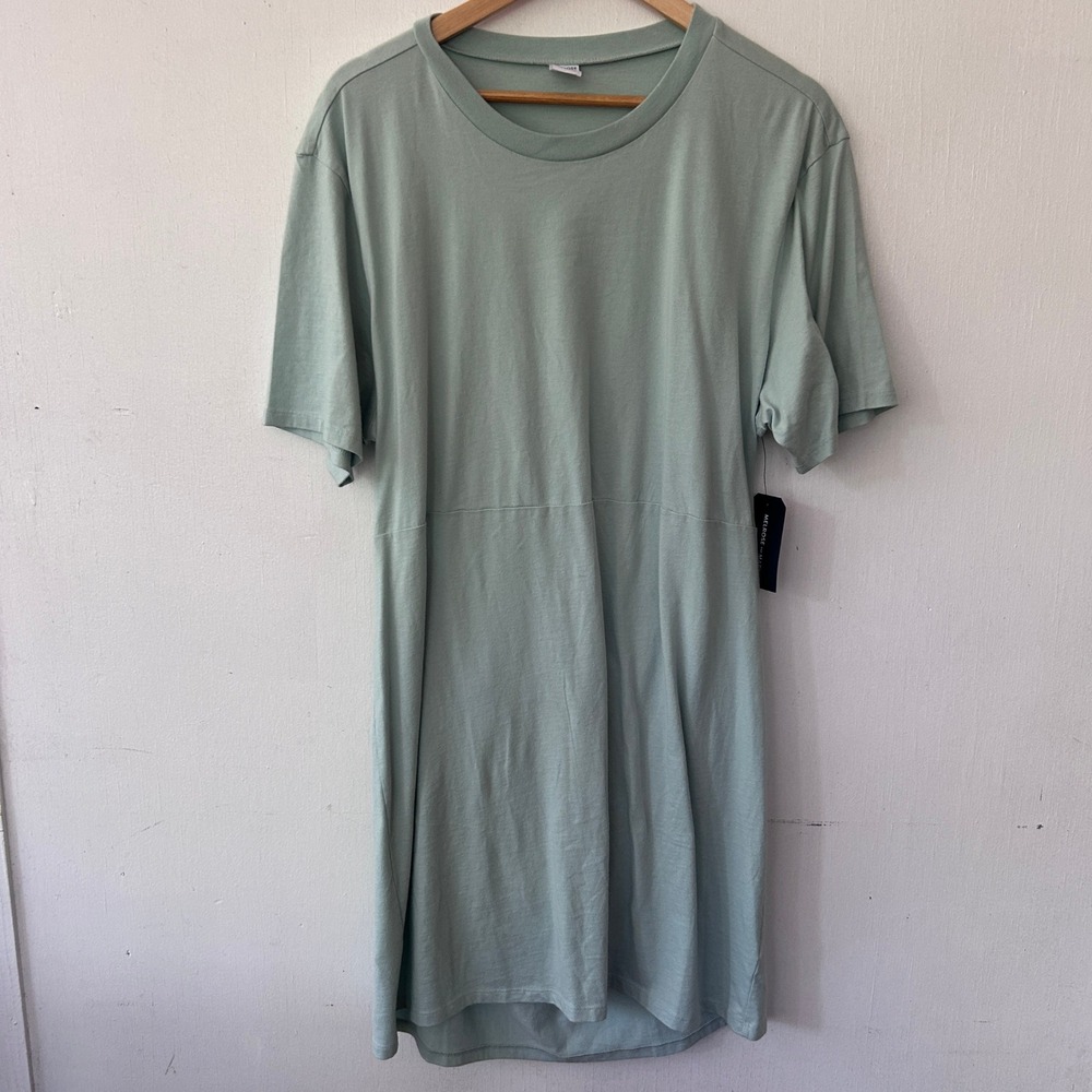 Melrose and Market T-Shirt Dress Women XL Green Open Back Cutout Casual Boho NWT